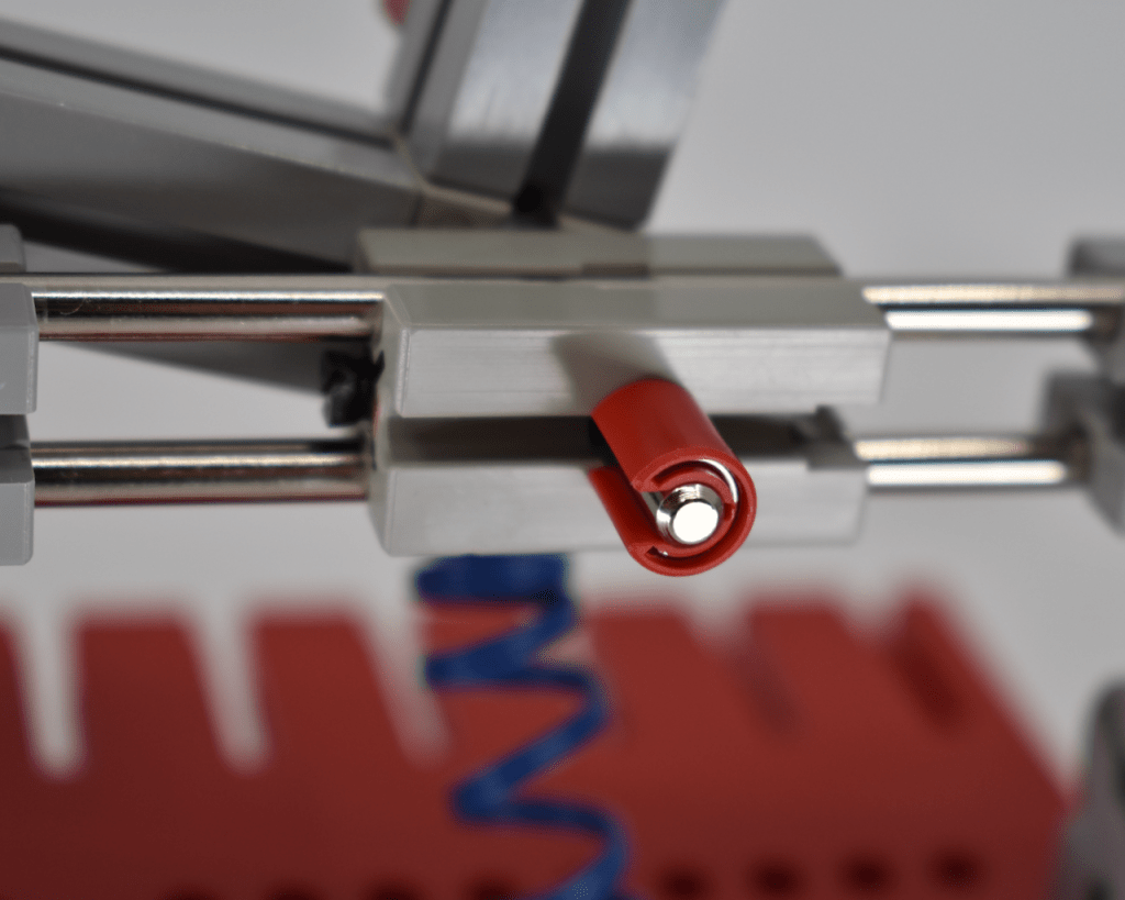 Detail of sliding fischertechnik block mechanism