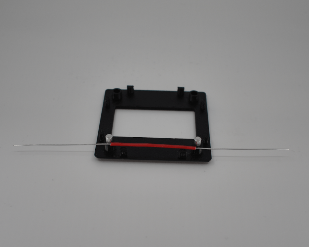 Detail of wire sized and prepped for assembly